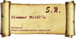 Slemmer Milán névjegykártya