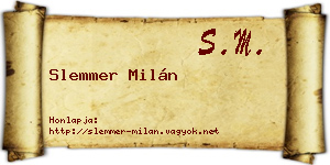 Slemmer Milán névjegykártya